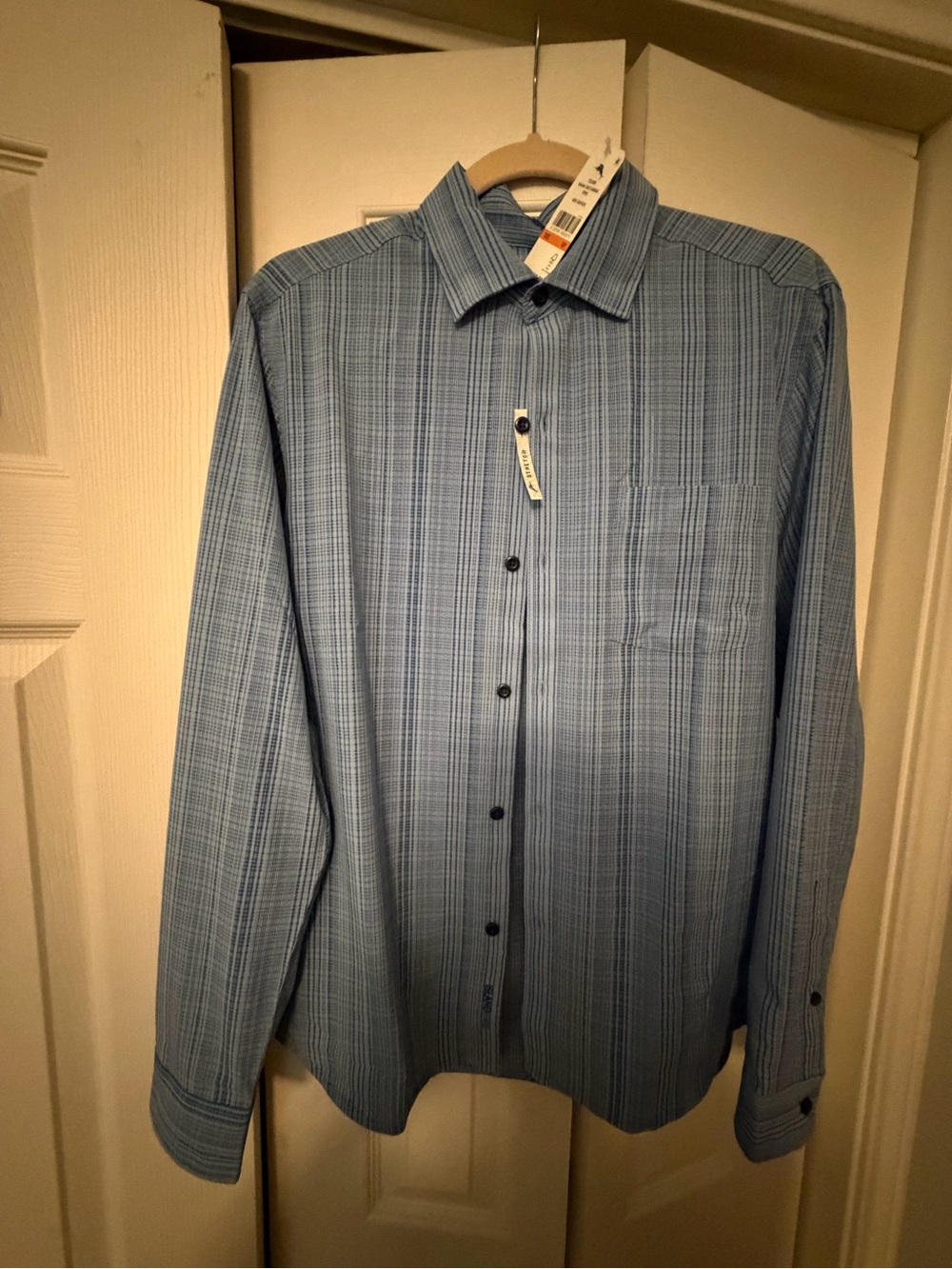 Tommy Bahama Blue Plaid Long-Sleeve Dress Shirt